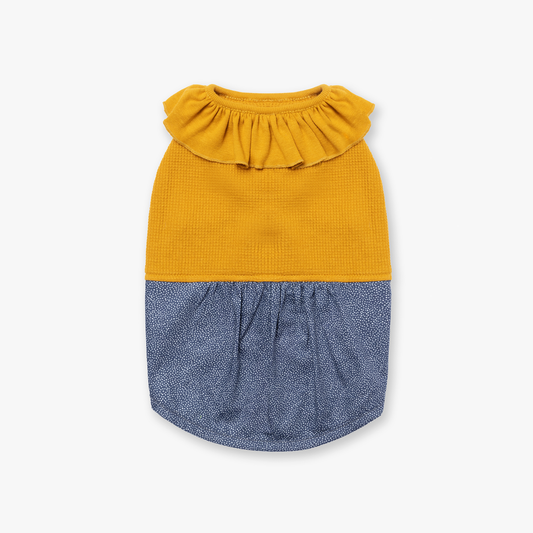 Ruffles Dress Top - Mustard