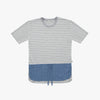 Blue Linen Grey Striped Tshirt - Human - opdsg