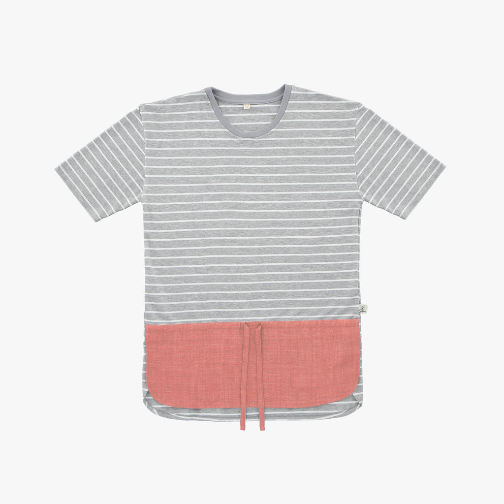 Pink Linen Grey Striped Tshirt - Human - opdsg