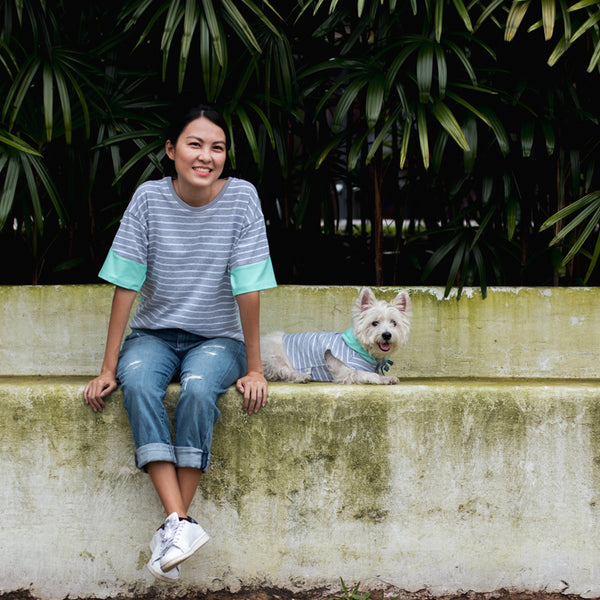 Mint Grey Striped Colorblock Tshirt - Human - opdsg