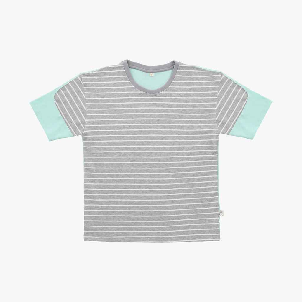 Mint Grey Striped Colorblock Tshirt - Human - opdsg
