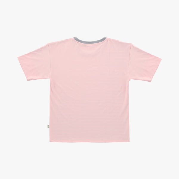 Pink Grey Striped Colorblock Tshirt - Human - opdsg