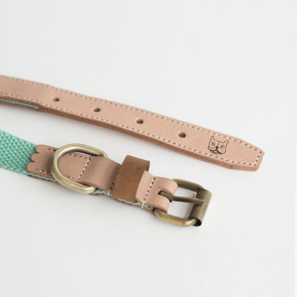 Mint Green Hemp Leather Collar - Collar - opdsg